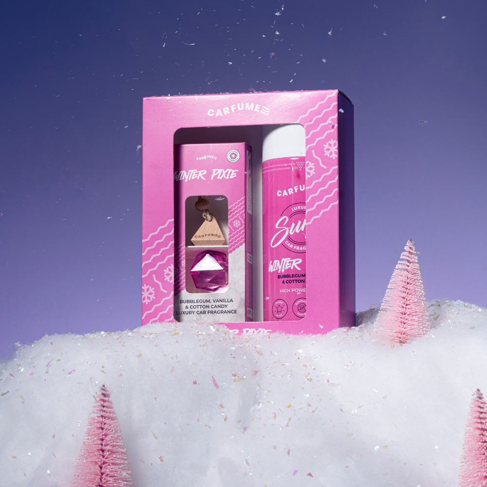 Winter Pixie Gift Set - hanging diffuser and Surge can in presentation box